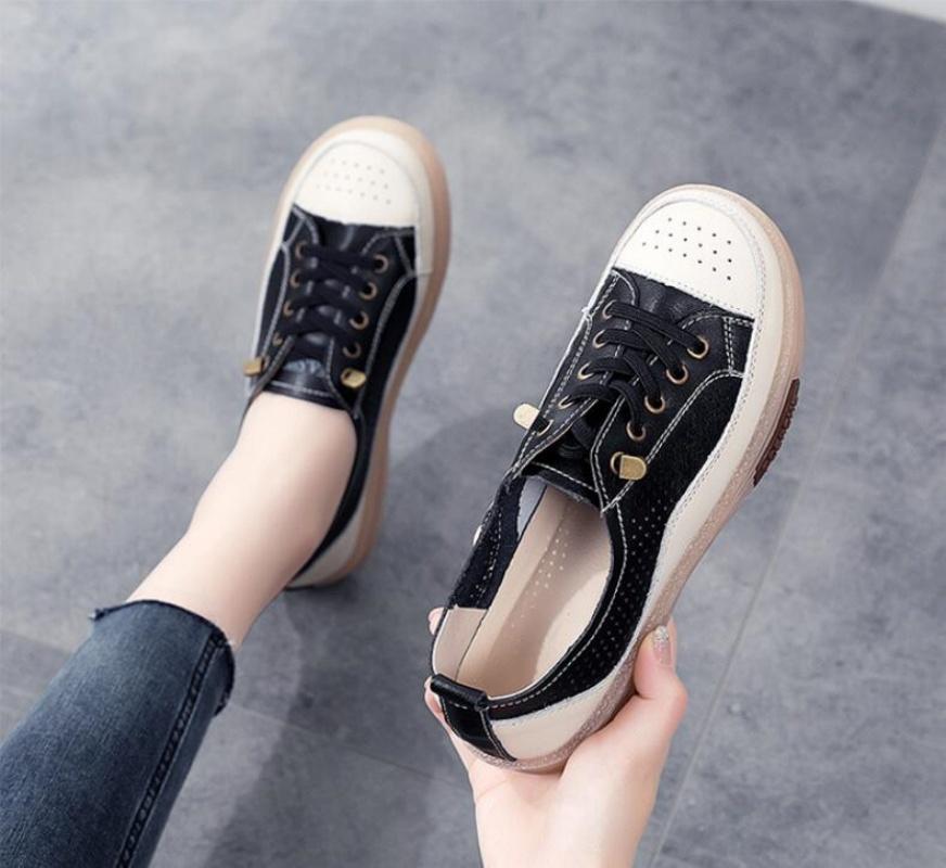 Женские туфли на плоской подошве, летние дышащие повседневные туфли с вырезами, женские белые туфли на плоской подошве из натуральной кожи с мягкой подошвой, женские туфли