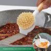 Wooden Long-Handle Kitchen Brush: Non-Damaging Pot Cleaner for Tough Grease Removal