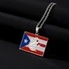 Vintage Enamel Titanium Steel Puerto Rico Necklace for Men, Women, and Couples - Ethnic Style Accessory