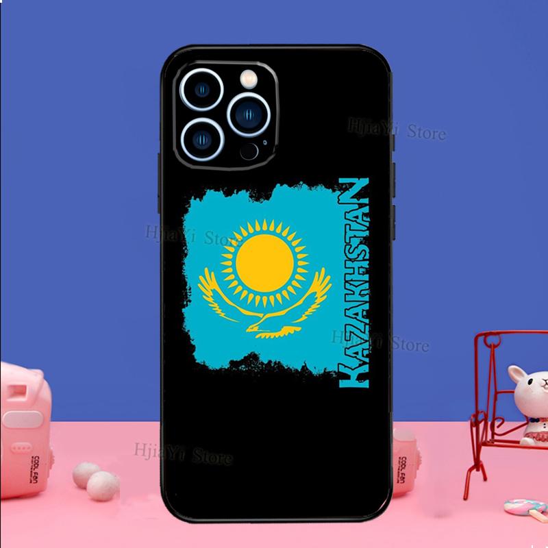 Чехол для телефона с флагом Казахстана для iPhone 16 15 11 12 13 14 Pro Max Mini X XS XR Plus SE2 Funda Coque Capa Cover