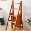 Stair Chair Solid Wood Three or Four Steps Climbing Ladder Indoor Dual-purpose Creative LadderStool Multifunctional FoldingStool