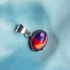 Rainbow Calsilica Gemstone 925 Sterling Silver Plated Oval Pendant Jewelry NST-J2H478