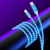 2.4A Flowing Colors LED Glow USB Charger Type C Cable for Android Micro USB Charging Cable for iPhone 11 12 Pro Max Samsung Charge Wire Cord