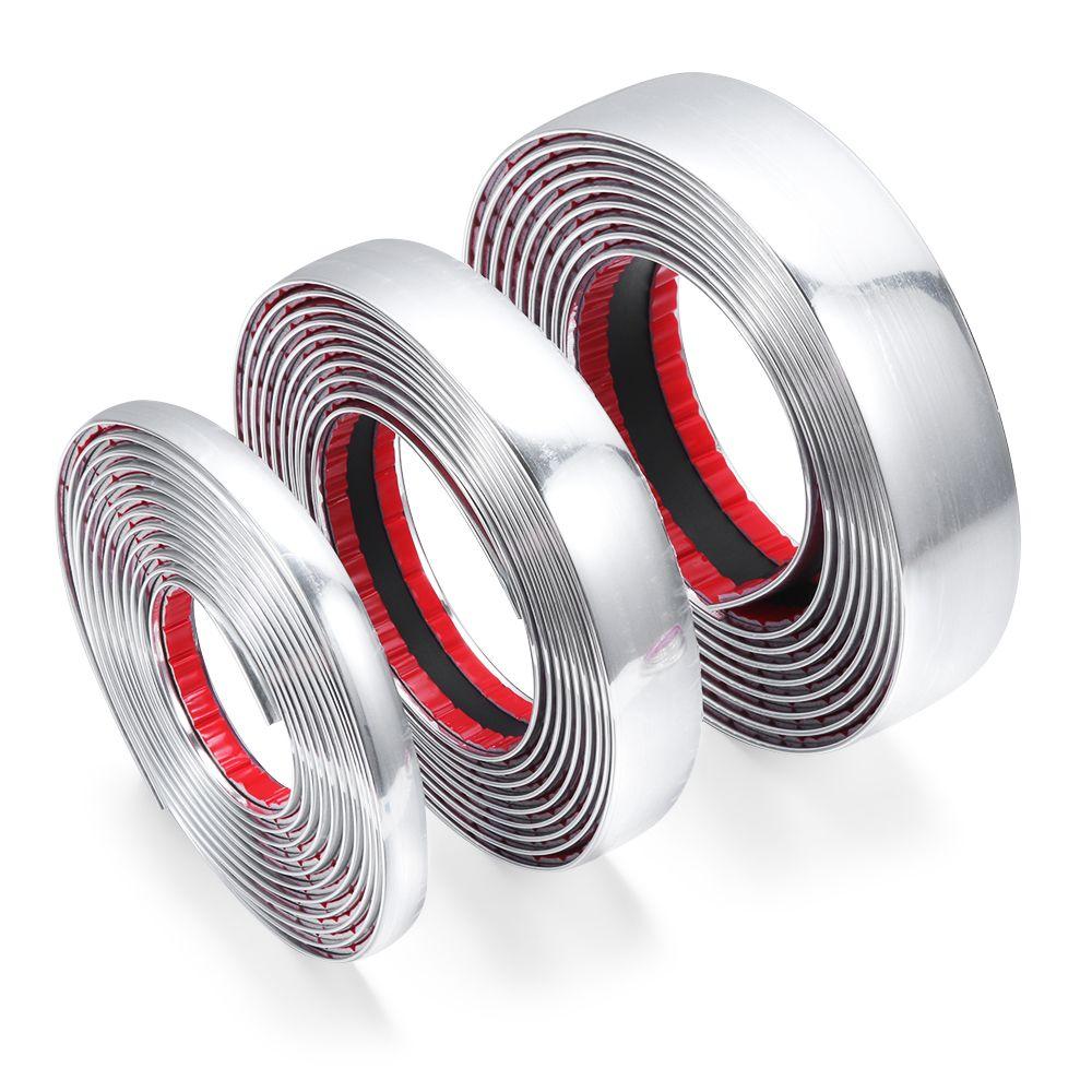Chrome Moulding Trim Car Door Protector Stickers Strip Bumper Grill Car Anti-Collision Tape Door Edge Guard Plate Bright Sticker