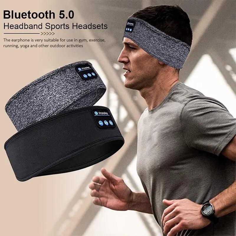 Fone Bluetooth наушники Спортивная повязка на голову для сна Эластичные беспроводные наушники Музыкальная маска для глаз Беспроводная Bluetooth-гарнитура повязка на голову