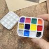 Mini Packaging Box Empty Mini Nail Polish Box 12 Grids Portable Watercolor Palette Travel Painting Sketch Moisturizing Box Paint Box Art Supplies