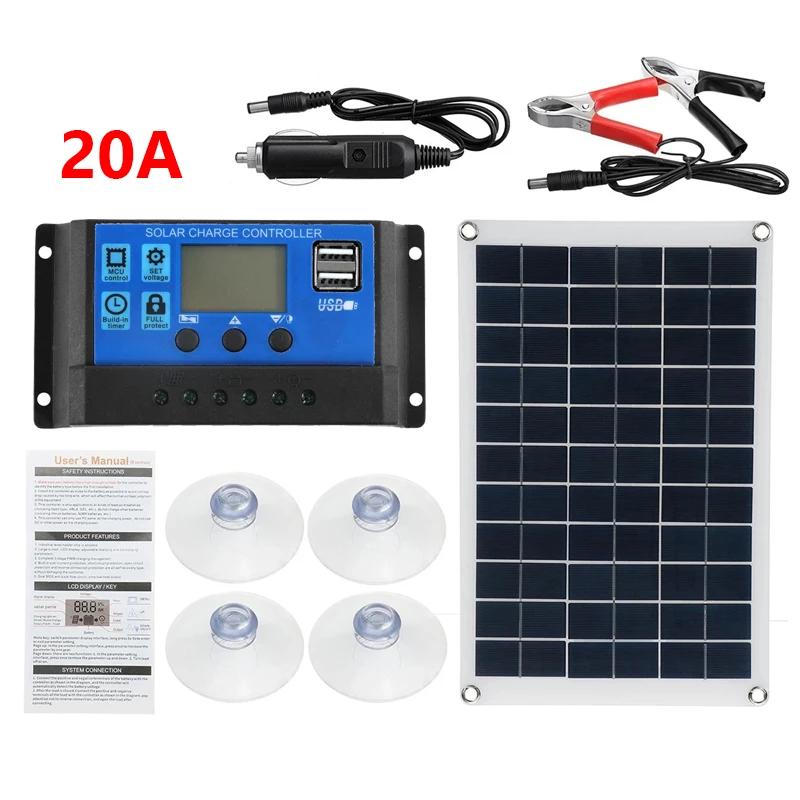 18 В солнечная панель 100 Вт с двумя USB водонепроницаемый открытый походный кемпинг портативный аккумулятор мобильный телефон зарядное устройство панель