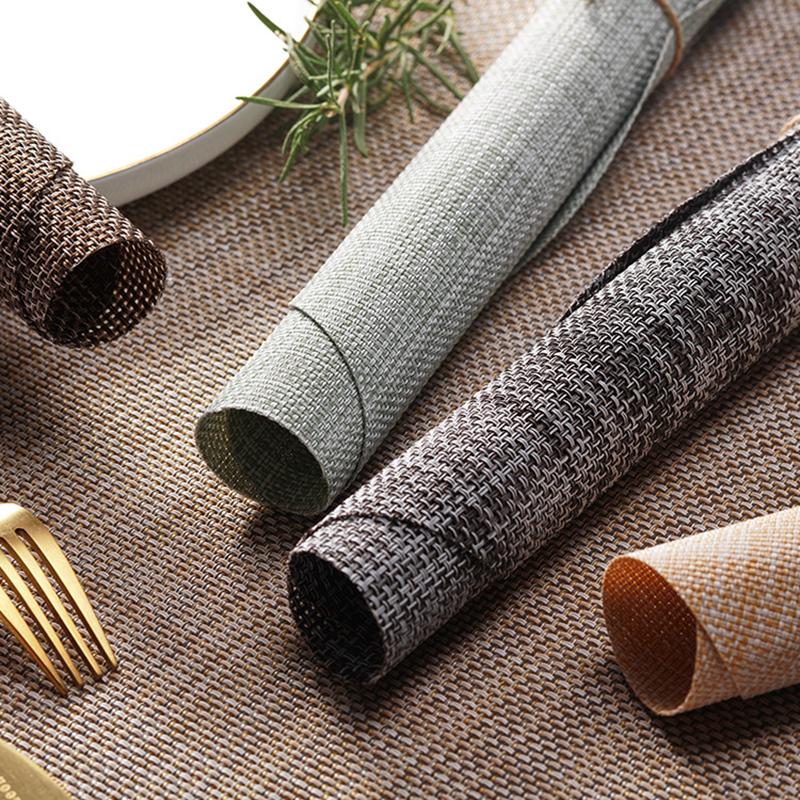 6-элементные ПВХ салфетки под приборы, настольные коврики, теплоизоляционная подложка, круглые моющиеся салфетки, декор стола, 5 цветов, 35x35 см