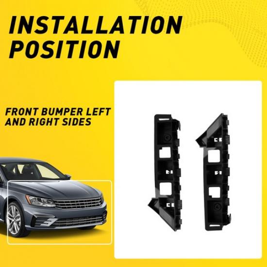 Set Front Bumper Retainer Support Side For Brackets Passat Volkswagen 2012-2015
