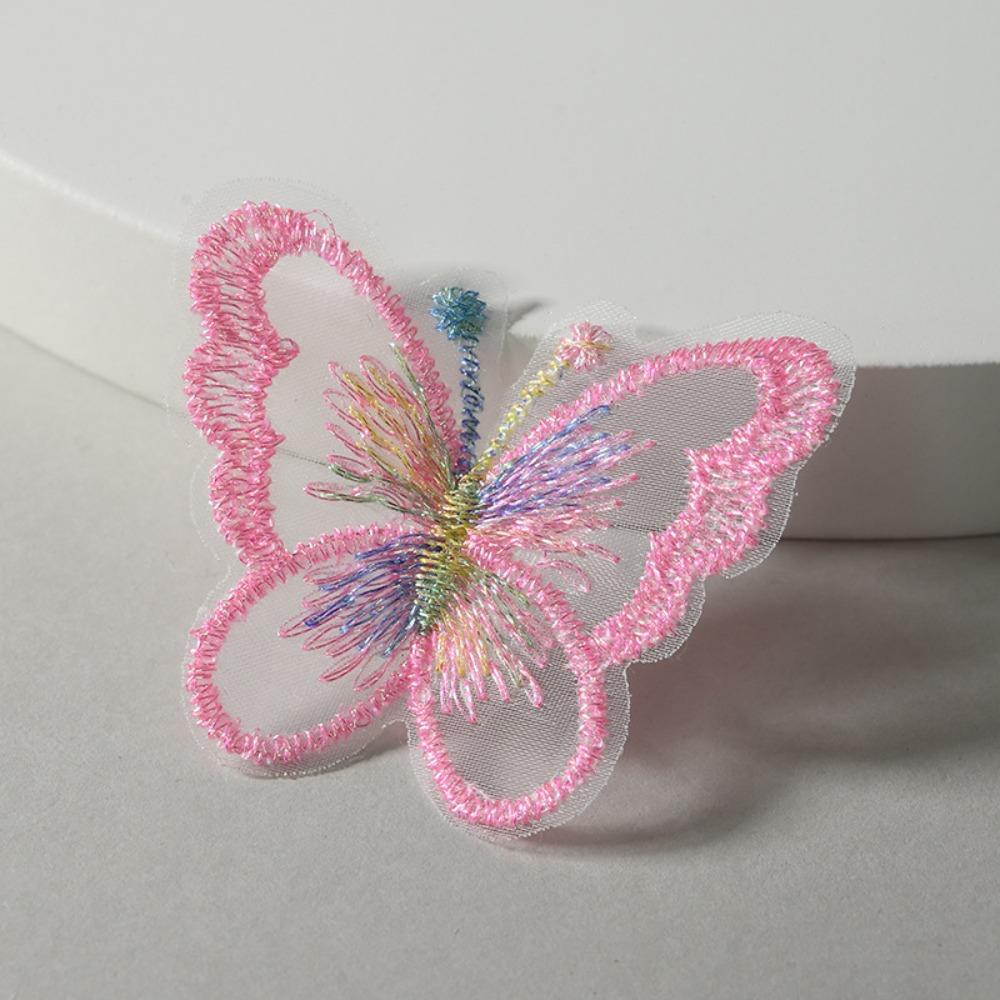 20Pcs Single Layer Golden Thread Butterfly Appliques Bridal Hair Accessories