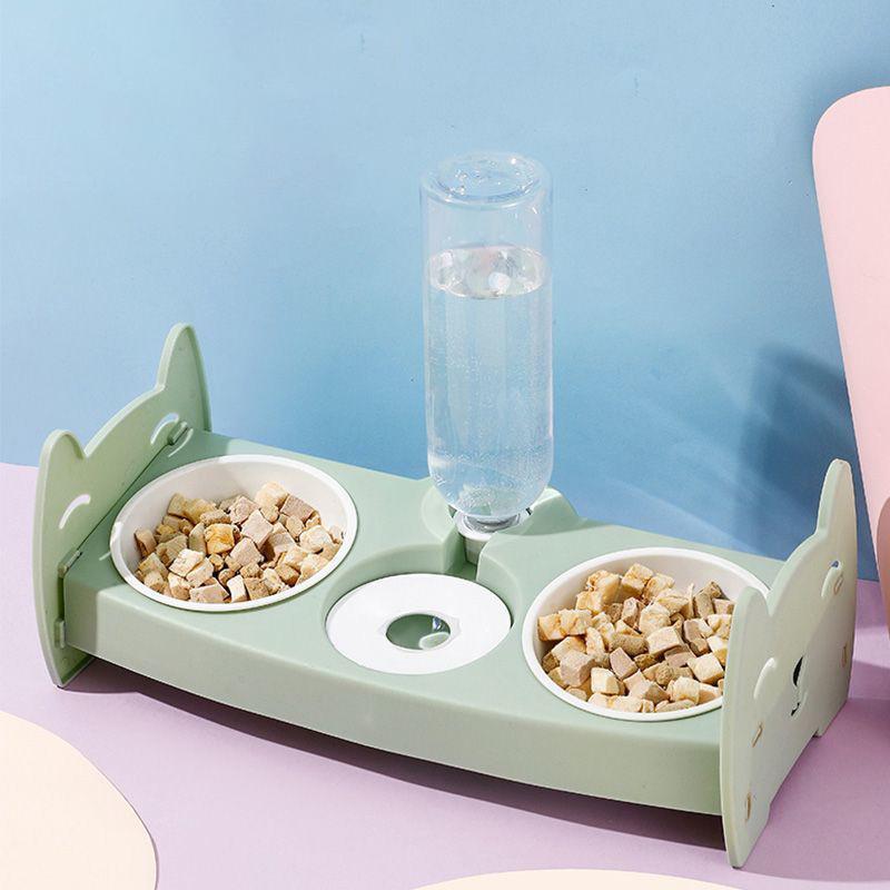 Милые антиопрокидывающиеся миски для еды и воды, кормление домашних животных, медленная еда, двойная пластиковая миска для домашних животных