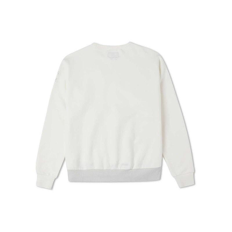 Converse UILITY CREW Color Block Fleece Lined Long Sleeved Shirt Sweatshirt Women's White Unisex 10023985-A03