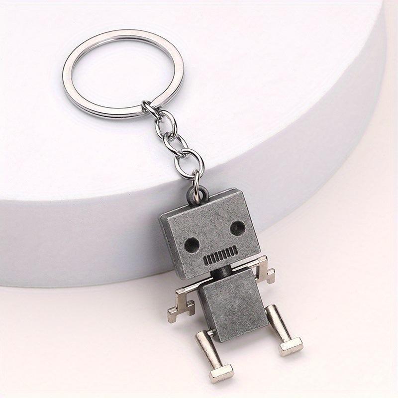 Creative Movable Robot Keychain Retro Simple Cute Cartoon Pendant Keychain Chain 1pc