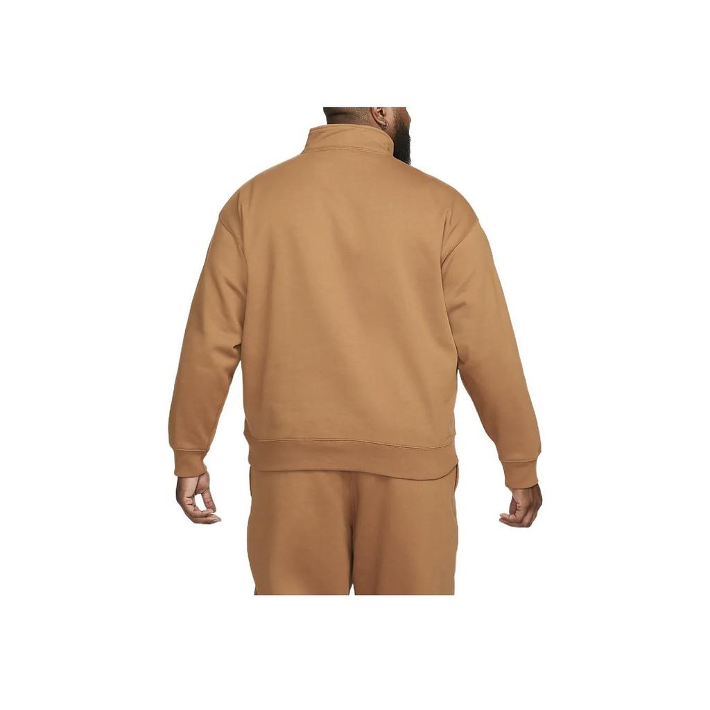 Nike Logo Embroidered Half-Zip Pullover Jacket Unisex Outerwear Brown DQ5210-270