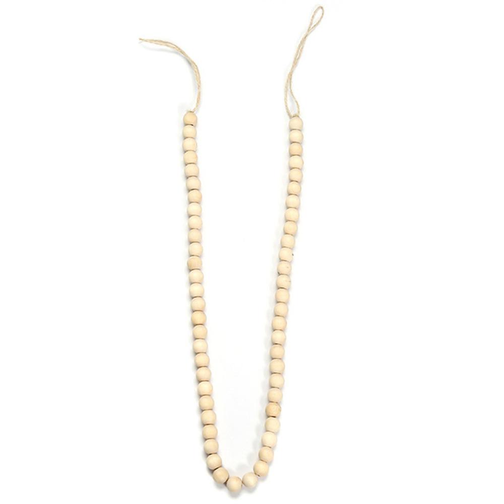 DIY Home Decor Ornament Farmhouse Wood Bead Garland With Jute Rustic Wall Hanging Tassels String