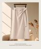 Gray High-Waist Irregular Slit Midi Bodycon Skirt for Women - Autumn 2026 Fashion
