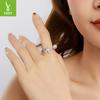 S925 Sterling Silver Starfish Bead Open Ring, Summer Small Fresh Design Ring Jewelry
