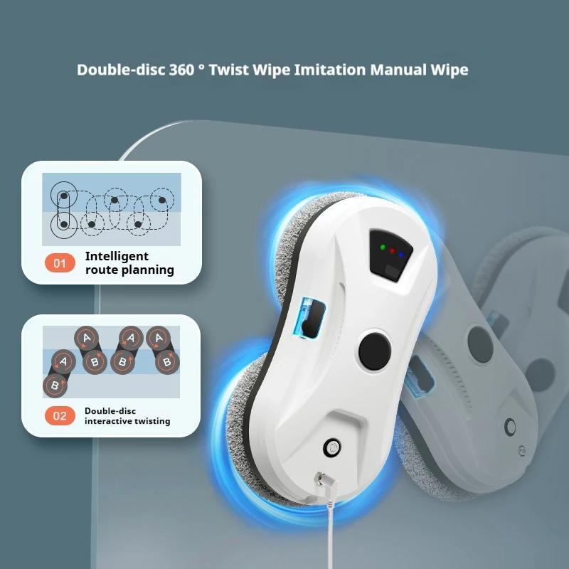 ZEXEF робот для мытья окон с большим всасывающим распылителем, электрический робот для мытья окон с дистанционным управлением, устойчивый к падениям