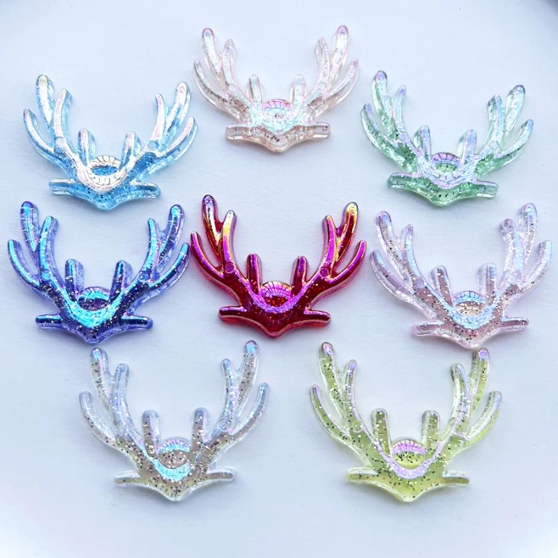 8pcs Antler Trim Flat Back Ultra Bright Full Star DIY Hair Jewelry Scrapbook Decor