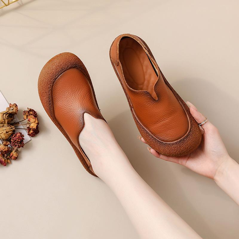 Модные ретро V-образные неглубокие мокасины женские из натуральной кожи осенняя обувь роскошные широкие мокасины женские туфли на толстой подошве