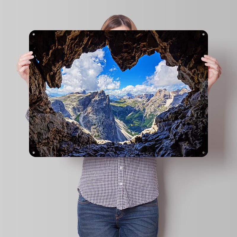 Dolomites Italy Travel Personalized D Textured Metal Poster Wall Art Tinplate Sign for Bathroom Decor Room Bedroom Decorations