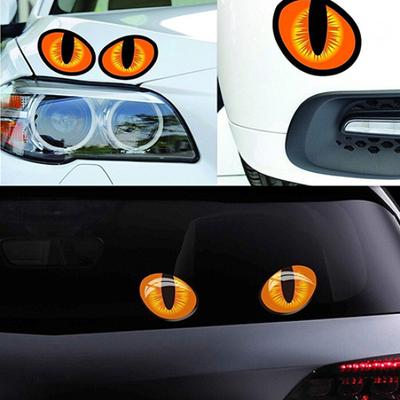 1 пара ультра-реалистичных 3D милых кошачьих глаз автомобильных наклеек на окно заднего вида автомобиля наклейки
