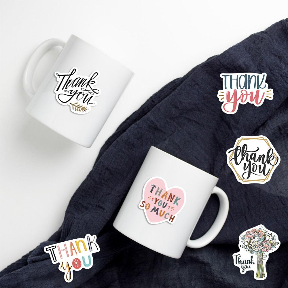 50 Вдохновляющих Наклеек «Спасибо» Для Украшения Чемодана Блокнота Водонепроницаемые и Не Повторяющиеся Наклейки
