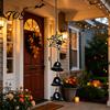 Three Dimensional Spider Decor Halloween Web Wind Chime, Metal Hanging Ornament with 3D Front Porch Horror Accents Decor, Weather-Resistant