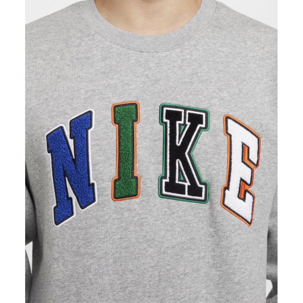 Nike Свитшот Club Crew M Темно-серый, меланжевый, белый Fz0880 063