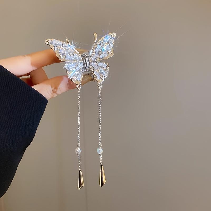 Butterfly Tassel Hair Grab Clip Women'S Half Tie Hair Plate Hair Clip Small Shark Clip Hair Accessories