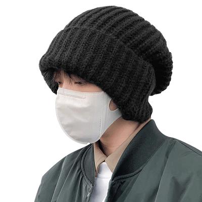 MOWO Зимняя вязаная шапка Максимальная и для холодной погоды Вязаная шапка-бини Идеально подходит для улицы и Одна мужская [Большой размер, Тепло, Модная] Шапка, Теплая, Ветрозащитная,