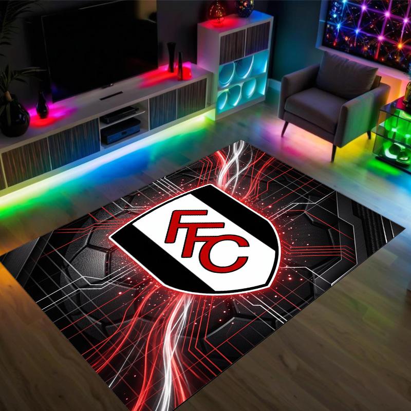 Fulham Football Design Crystal Velvet Carpet Cozy Non?Slip Printed Rug For Bedroom Living Room Entrance