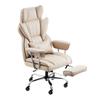 Executive Office Chair High Back Chair Footrest & Removable Armrests Brown