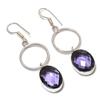 Аметист Драгоценный камень Ручная работа 925 Стерлинговое серебро Подарок Ювелирное изделие Серьга 2,25" n8H48