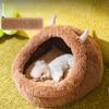 Autumn and Winter Dog Plush Thickened Warm Dog Kennel Long-haired Monster Cat Kennel Semi-enclosed Cute Cartoon Pet Kennel