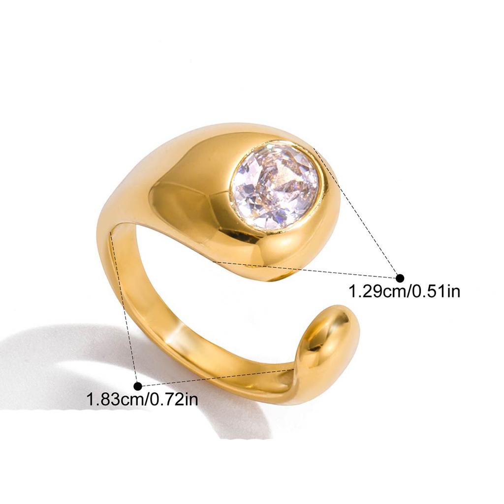 Yori Fashion Открытое кольцо из нержавеющей стали Золотое PVD кольцо для женщин Изящные модные аксессуары для пальцев Оптовая продажа