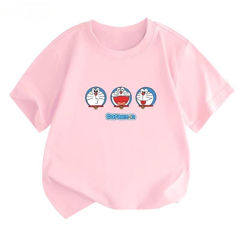 Potdemiel Doraemon Children's T-Shirt, New Summer Style, Comfortable and Breathable Top for Boys and Girls
