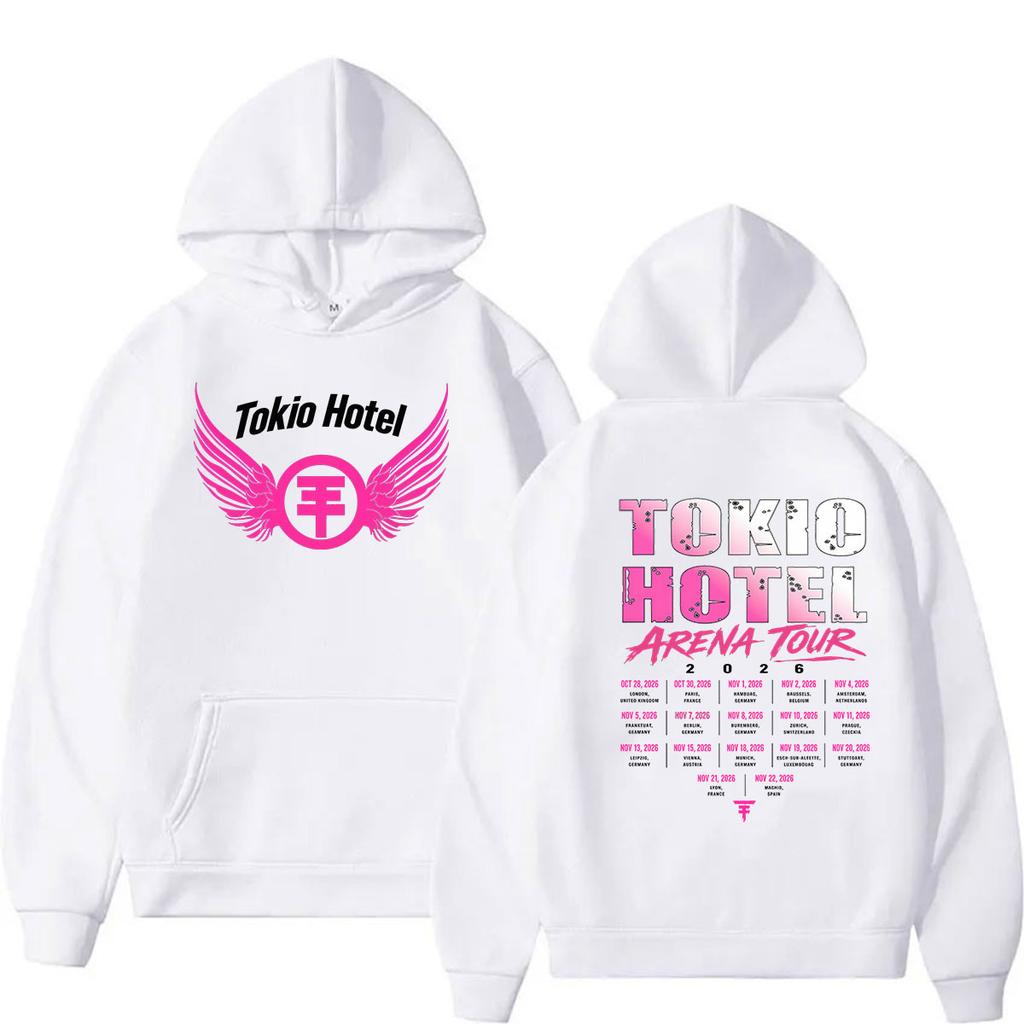Толстовка Rock Band Tokio Hotel Arena Tour Мужская Женская Винтажная Модная Свитшот с Длинным Рукавом Хип-Хоп Пуловер Одежда с Капюшоном