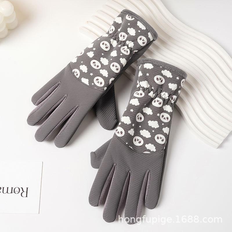 Австрийский бархат детские термоперчатки Зимние перчатки с флисовой подкладкой панда для мальчиков и девочек, непромокаемые, ветрозащитные и утепленные, для игр на улице в снег