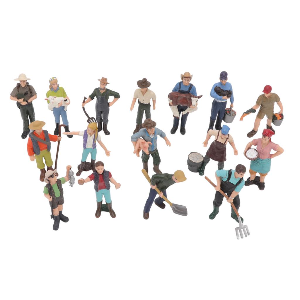 16 шт. Модель фермерского персонажа Красочный DIY Ролевая игра Яркий Изысканный Фермер Миниатюрная игрушка для