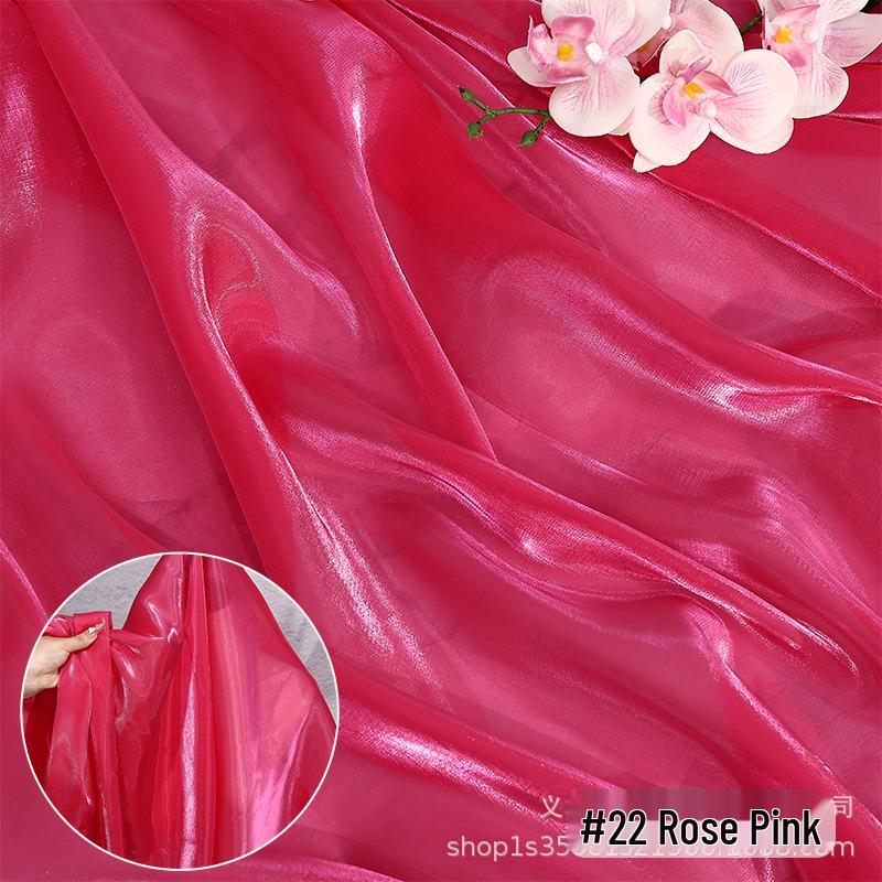 Crystal Satin Organza Fabric for Hanfu, Wedding and Evening Dresses, Children's Wear