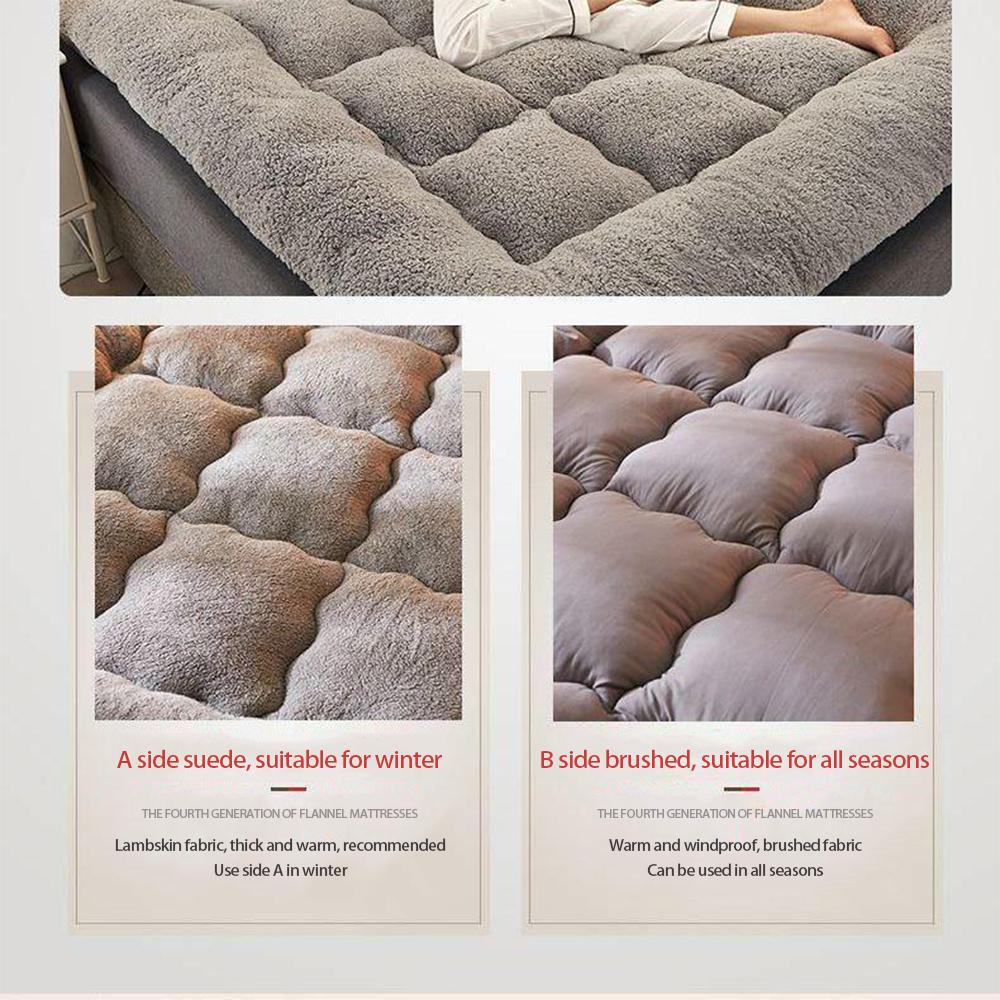 Толстая подушка-матрас из искусственной овчины для кровати в общежитии