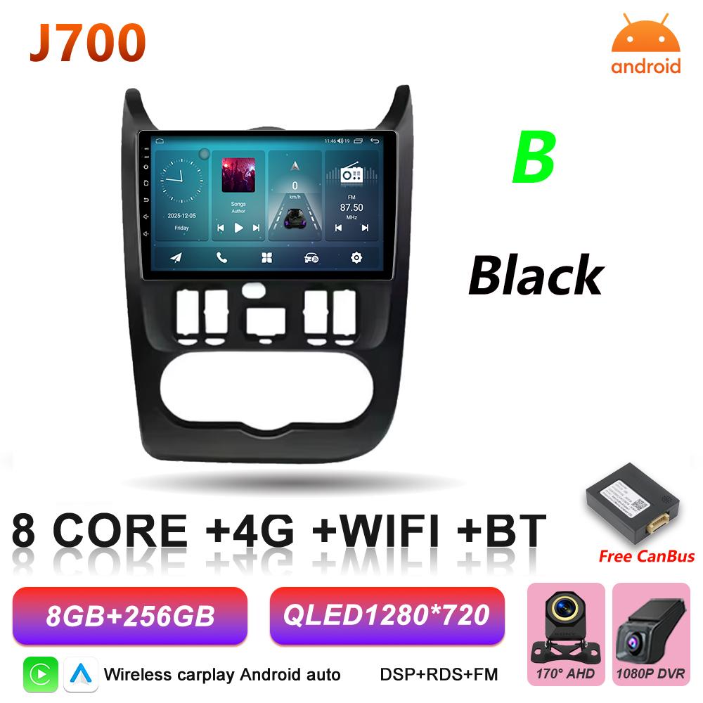 Android Auto Carplay For Renault Logan 1 Sandero 2009 2010 2011 - 2017 Largus Dacia Duster Car Radio Multimedia Player GPS DSP