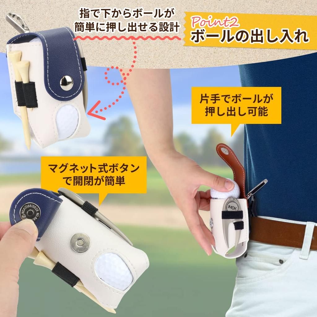 IMOK Golf Ball Case for Men and Green Golf and 2 Practice Balls Included Women, Fork, Marker, (Baby Pink)