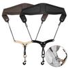 22.8 Inch Soft Thick Pad Sax Strap Length Less Stress Leather Saxophone Neck Strap with Metal Snap