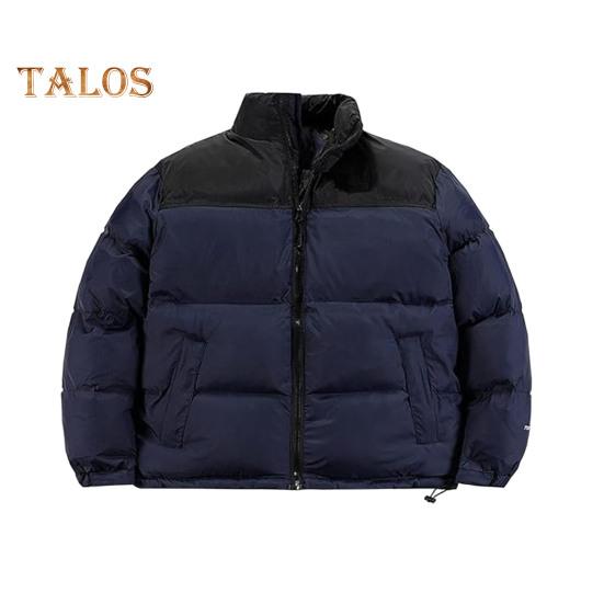 Мужское хлопковое пальто с воротником-стойкой, длинным рукавом, в стиле пэчворк, цветная куртка с карманами, свободный крой, застежка-молния, ветрозащитная стеганая верхняя одежда