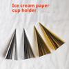 100Pcs Aluminum Foil Paper Disposable Ice Cream Holder Solid Color Anti-Soiling Ice Cream Cone Sleeve Hand-Held Thickened