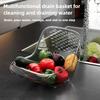 Multi-functional Drain Basket Sink Kitchen Sink Strainer Double-drainage Sink Washing Basket Home Organizer Drain Fruit Strainer