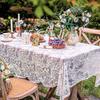 Home Decoration Embroidered French Lace Tablecloth Vintage Organza Table Cover White Table Linen Afternoon Tea
