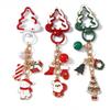 Festive Keychain: Christmas Jewelry with Santa, Snowman, Tree, and Candy-themed Pendant